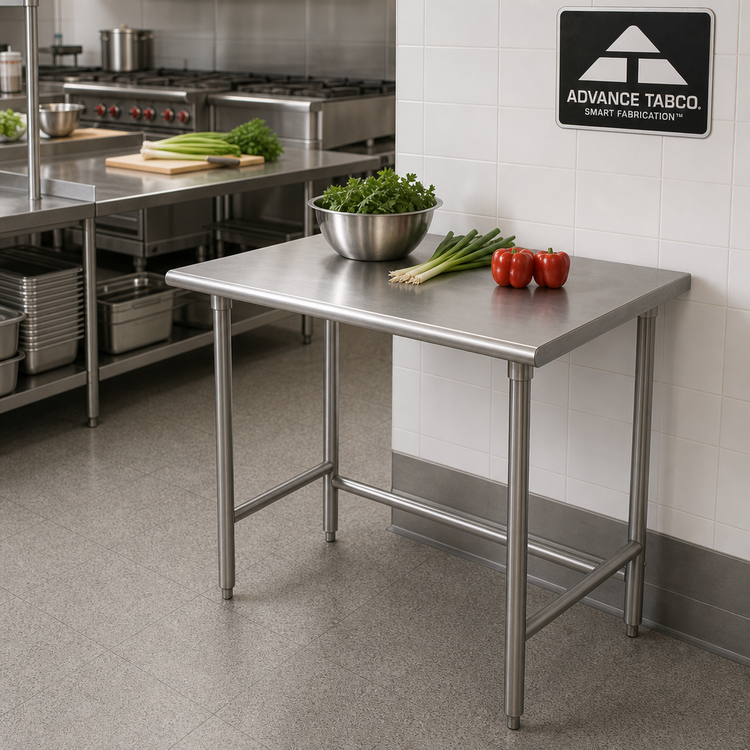 Product image #2 for Advance Tabco Special Value Series 30 x 24 Inch Corner Stainless Steel Work Table