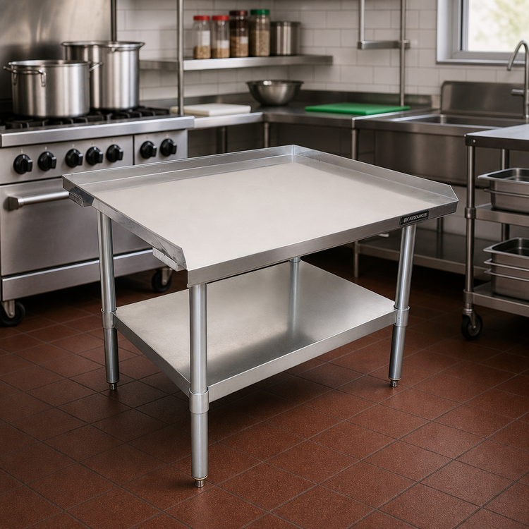 Product image #2 for BK Resources Economy Stainless Steel Equipment Stand with Adjustable Undershelf, 24 x 30 Inch
