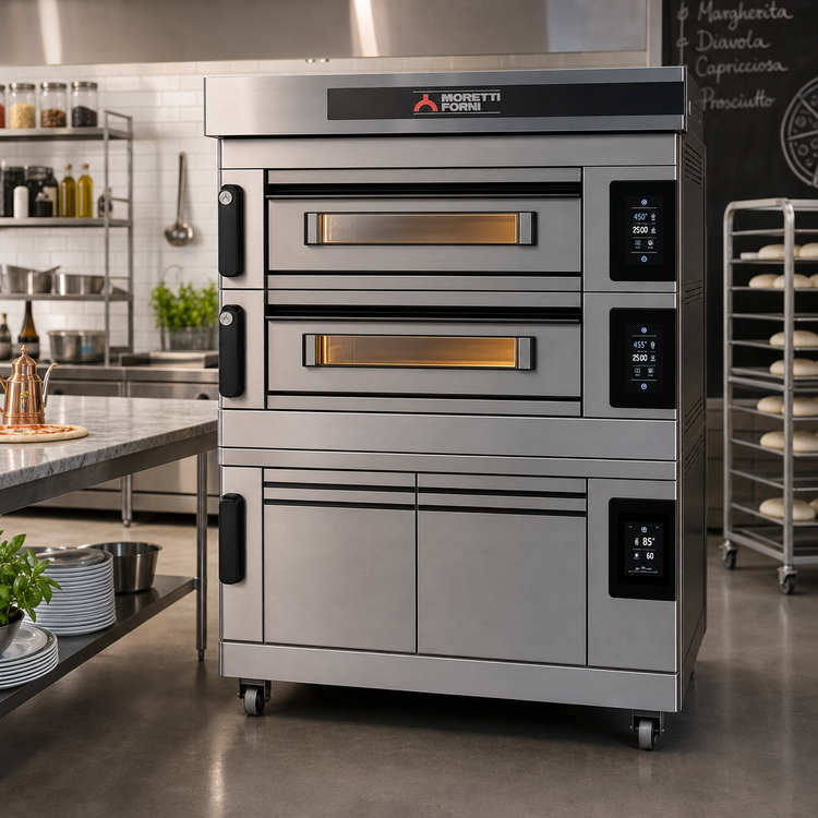 Product image #2 for Moretti Forni S125E 2-Deck Electric Pizza Deck Oven with Proofer