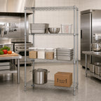 Thumbnail image #2 for Quantum WR74-2472S 4-Shelf Wire Shelving Starter Unit, 72"W x 24"D x 74"H, 304 Stainless Steel, Stationary