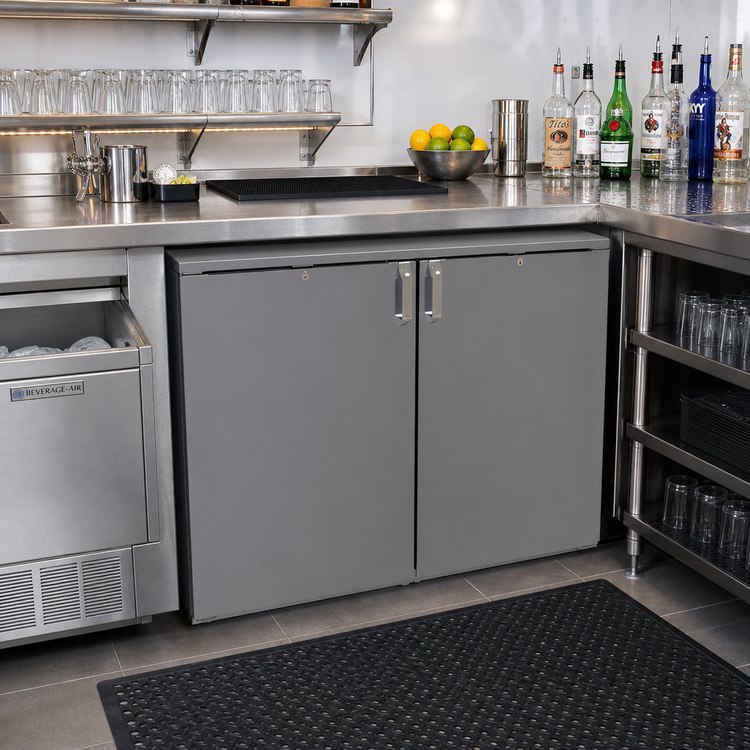 Product image #2 for Glastender C1RB48 One-Zone Remote Bar Profile Back Bar Cooler, 48-Inch, 2-Section, 20-Inch Door Openings