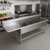 Thumbnail image #2 for John Boos Pro-Bowl 4-Compartment Stainless Steel Sink with 30-Inch Left Drainboard and 10-Inch Backsplash