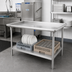 Thumbnail image #2 for John Boos 72-7/8 Inch x 30-3/8 Inch 16-Gauge Stainless Steel Dish Sorting Table with Raised Edge and Undershelf