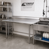 Thumbnail image #2 for Eagle Group Straight Clean Dishtable with 8-Inch Backsplash, 72 x 30 Inches, Left-to-Right, 16-Gauge 430 Stainless Steel Top