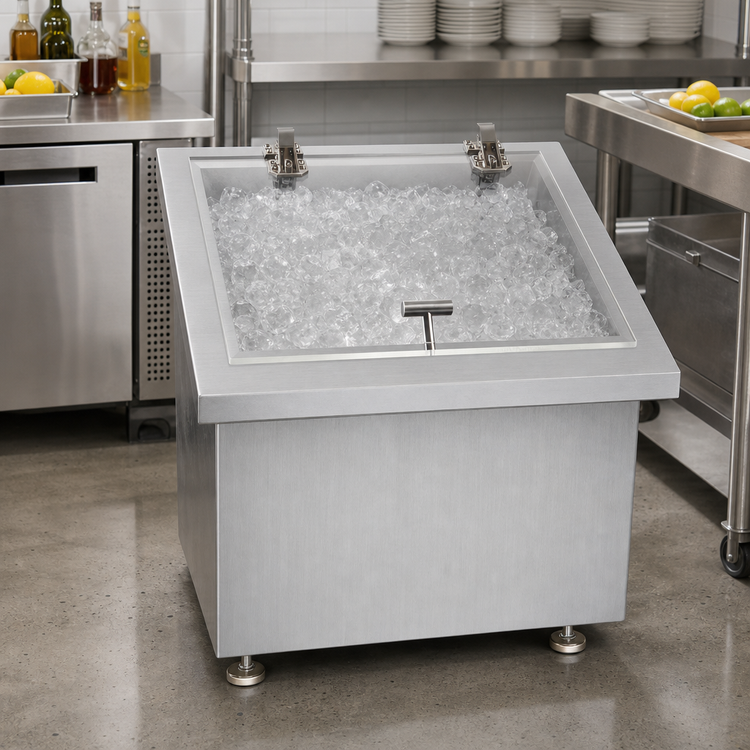 Product image #2 for Portable Insulated Single Ice Well with Clear Acrylic Lid, Brushed Aluminum