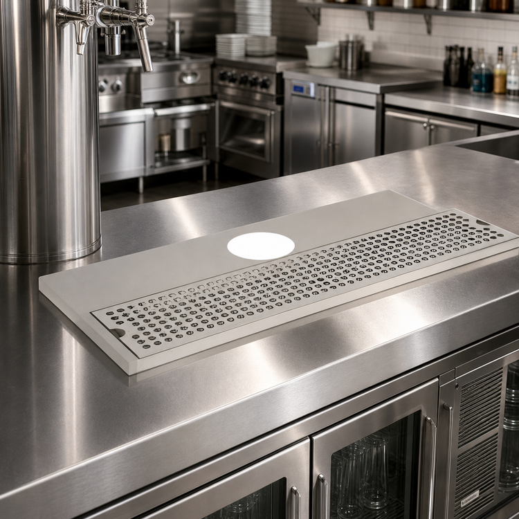 Product image #2 for 24-Inch Surface-Mount Stainless Steel Drip Tray Trough with Tower Plate