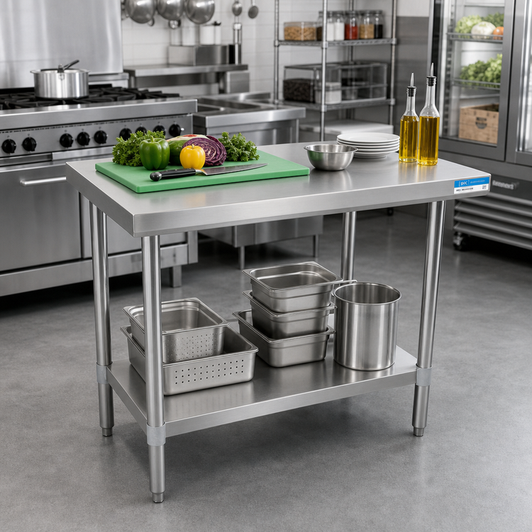 Product image #2 for BK Resources 48-Inch x 24-Inch Stainless Steel Work Table with Adjustable Undershelf