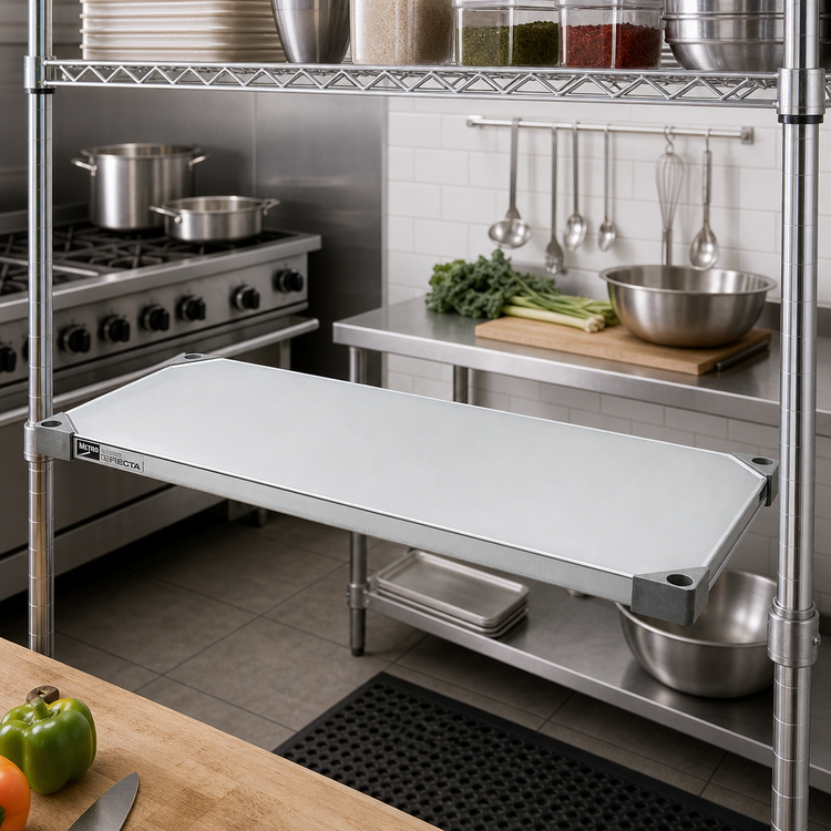 Product image #2 for Metro Super Erecta 48"W x 14"D Solid Galvanized Steel Shelf with Raised Ship's Edge