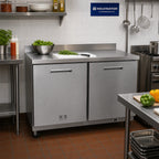 Thumbnail image #2 for Kelvinator Commercial KCHUCWT48R 48-Inch Two-Section Refrigerated Worktop Refrigerator, 12 Cu. Ft., 2 Solid Doors, Stainless Steel