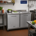 Thumbnail image #3 for Kelvinator Commercial 48-Inch Two-Section Countertop Refrigerated Work Top Refrigerator with Backsplash