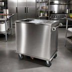 Thumbnail image #2 for Dinex DXPICE2 Mobile Stainless Steel Ice Caddy with Sliding Cover, 175-lb Capacity