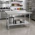Thumbnail image #2 for Eagle Budget Series 72-Inch x 24-Inch Stainless Steel Top Work Table with Rear Up-Turn and Undershelf