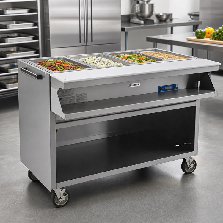 Product image #2 for Spec-Master SPHT4CB-240-3 4-Well Electric Sealed Hot Food Table with AutoFill