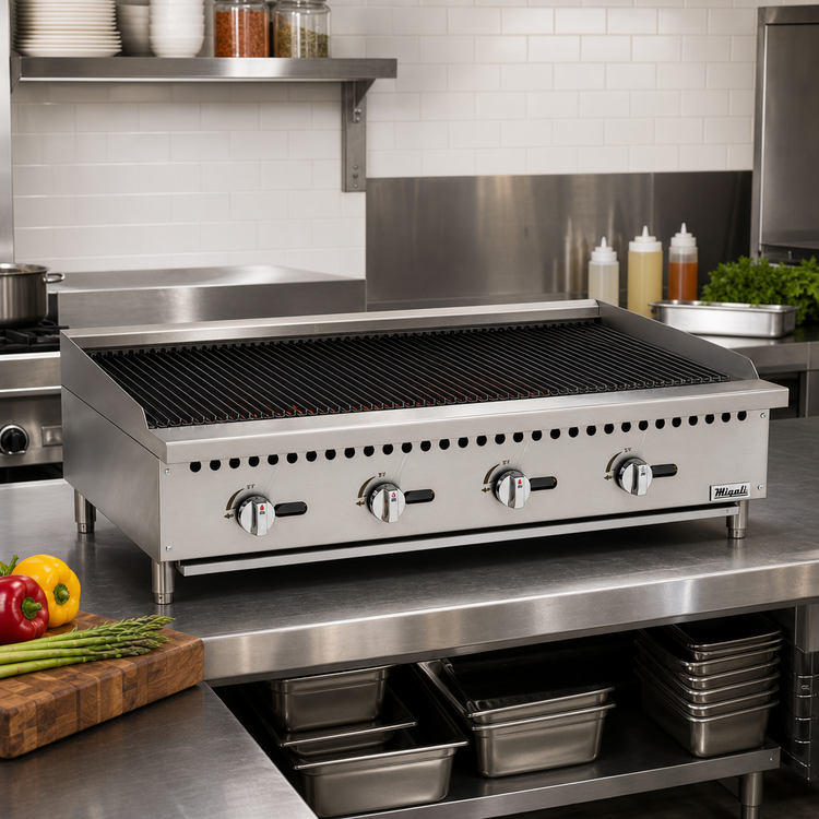 Product image #2 for Migali Competitor Series 48-Inch Countertop Natural Gas Radiant Charbroiler, 4-Burner
