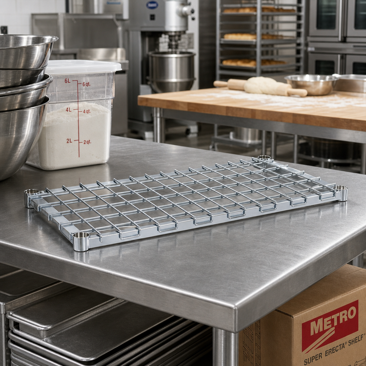 Product image #2 for Metro Super Erecta Chrome Wire Dunnage Shelf, 24 x 18 Inches
