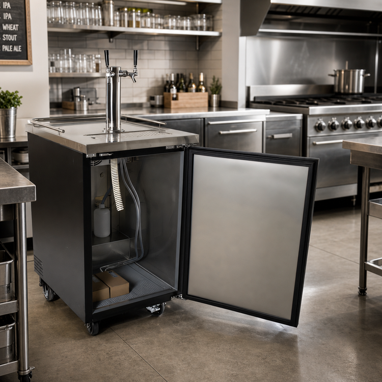 Product image #3 for BK Resources 24-Inch Single-Door Kegerator Beer Dispenser, 1-Keg Capacity