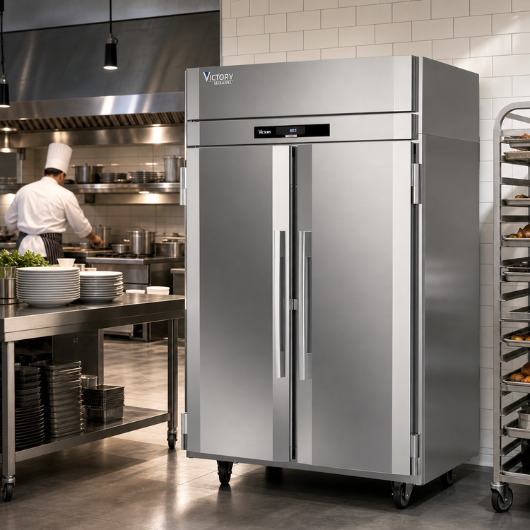 Product image #2 for Victory UltraSpec Pass-Thru Heated Holding Cabinet, 2-Section, 46.5 Cu. Ft., 4 Solid Hinged Doors