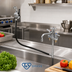 Thumbnail image #2 for T&S Brass Deck-Mount Workboard Faucet with 8-Inch Swing Nozzle and Hose Spray