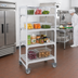 Thumbnail image #3 for Cambro Camshelving Premium 21-Inch Deep x 36-Inch Wide x 75-1/4-Inch High 4-Tier Vented Mobile Starter Shelving Unit, Speckled Gray