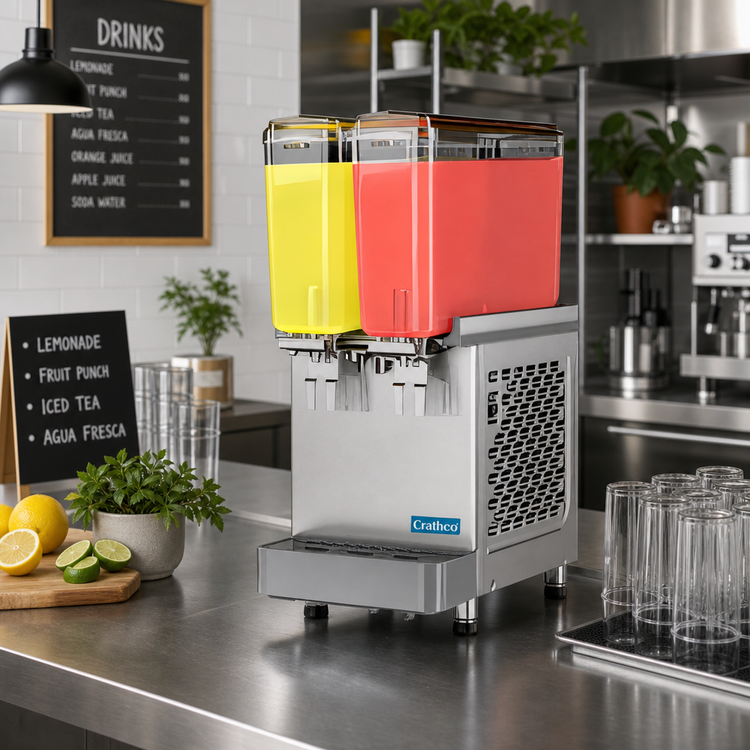 Product image #2 for Crathco Classic Pro Bubbler Mini Twin Pre-Mix Cold Beverage Dispenser, 2 x 2.4-Gallon Bowls