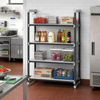 Thumbnail image #2 for Cambro Camshelving® Elements EXU185484S4480 54"W x 18"D x 84"H 4-Tier Solid Stationary Polymer Shelving Unit, Speckled Gray