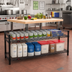 Thumbnail image #2 for Eagle QuadTruss 2-Tier Front Case Merchandise Wire Shelving Unit, 54 x 14 x 14 Inches, Black Epoxy