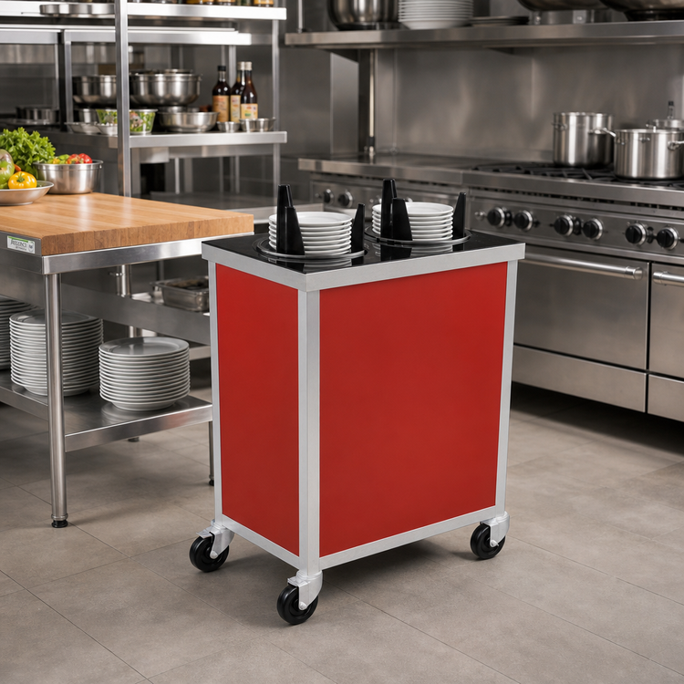 Product image #2 for Atlas Metal MEPD4-7-1/4 Mobile Enclosed Plate Dispenser, 4-Tube, 7-1/4 Inch Plate Capacity