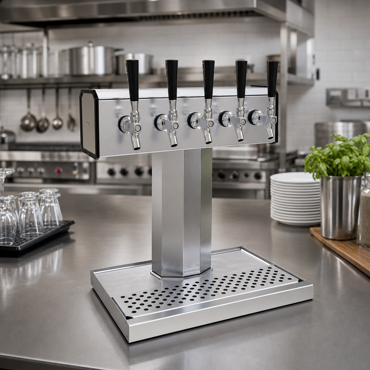 Product image #2 for Glastender Tee Draft Countertop Dispensing Tower with 5 Stainless Steel Faucets