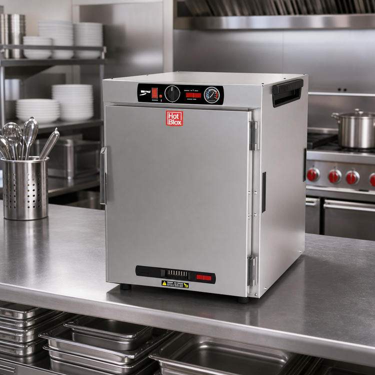 Product image #3 for Metro HotBlox Wide 8-Pan Countertop Stackable Insulated Holding Cabinet with Solid Door and Analog Controls