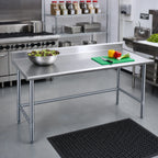 Thumbnail image #2 for Eagle Group Spec-Master T3060STEM-BS Stainless Steel Work Table, 60 x 30 Inches, 14-Gauge 300 Series Top, 4-1/2-Inch Backsplash