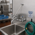 Thumbnail image #2 for T&S Brass 8-Inch Wall Mount Service Sink Faucet with Vacuum Breaker and Garden Hose Outlet, Polished Chrome