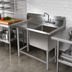 Thumbnail image #2 for John Boos Pro-Bowl 1-Compartment Commercial Sink with Left Drainboard and 10-Inch Backsplash
