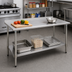 Thumbnail image #2 for Spec-Master 48 x 30 Inch Stainless Steel Work Table with Rear Up-Turn and Adjustable Undershelf