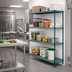 Thumbnail image #2 for Metro Super Erecta Pro PR-243674K3-A-4 Stationary Add-On Polymer Shelving Unit, 24"W x 36"D x 74"H, Green, 4 Shelves