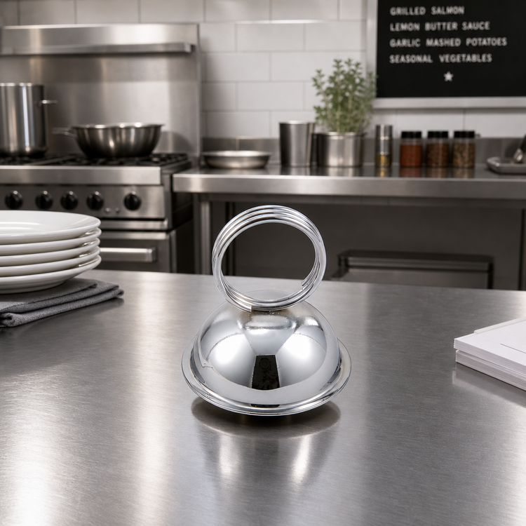 Product image #2 for Winco Stainless Steel Ring-Type Menu/Card Holder, 2-1/2 x 2-1/3 Inches