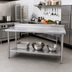 Thumbnail image #2 for Deluxe Series Stainless Steel Work Table with 4-1/2-Inch Backsplash and Adjustable Undershelf, 72 x 30 Inches