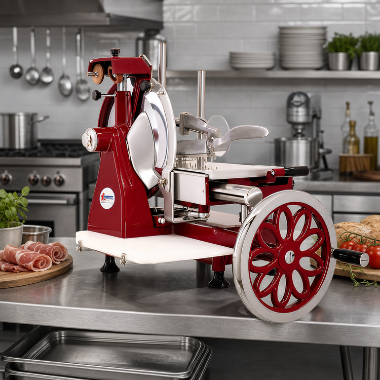 Product image #2 for Volano Trento Manual Flywheel Meat Slicer with 10-Inch Carbon Steel Blade