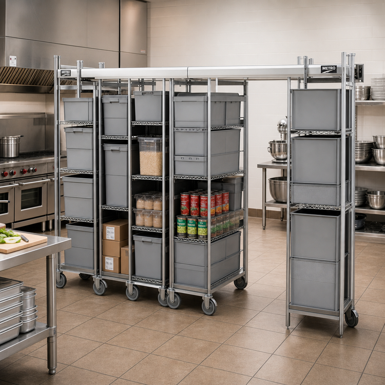Product image #2 for Metro TOP-TRACK Super Erecta & Super Adjustable Double-Deep Top-Track Stationary End Unit Kit, 24-Inch Wide, Chrome