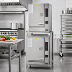 Thumbnail image #2 for Cleveland Range SteamChef (2) 22CGT66.1 Double-Stacked Boilerless Gas Convection Steamer, 2 Compartments, 6 Full-Size Pans Each, Stand