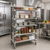 Thumbnail image #2 for Cambro Camshelving Elements XTRA High Density Top Rail Mobile Starter Track Shelving Unit, 24 x 48 x 80 Inches, 5-Tier