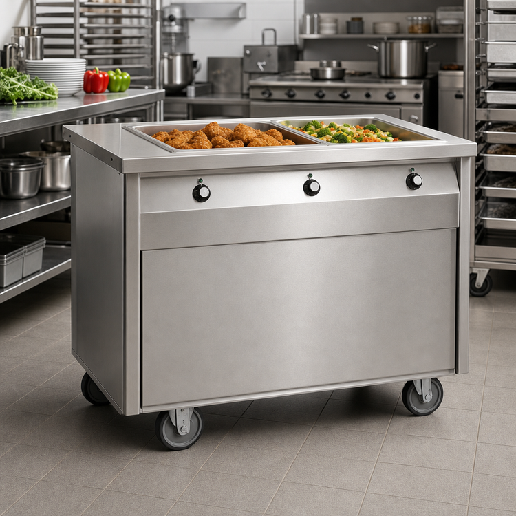 Product image #2 for Randell Custom & Serving RAN HTD-2 Mobile Electric Hot Food Table with Two 12 x 20 Wells