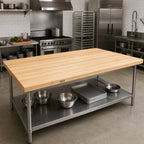 Thumbnail image #2 for John Boos Boos Block KCT9642-V 96 x 42 x 1-1/2-Inch Edge-Grain Maple Kitchen Countertop, Varnique Finish, No Backsplash