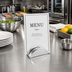 Thumbnail image #2 for American Metalcraft Half Moon Aluminum Hammered Menu Card Holder