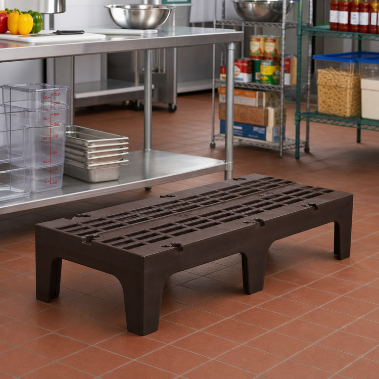 Product image #3 for Cambro S-Series Dunnage Rack — Slotted Polypropylene, 60 in W x 21 in D x 12 in H, 3000 lb Capacity (Dark Brown)