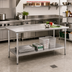 Thumbnail image #2 for BlendPort Budget Series 430 Stainless Steel Work Table with Rear Upturn and Adjustable Undershelf, 48 x 30 Inches