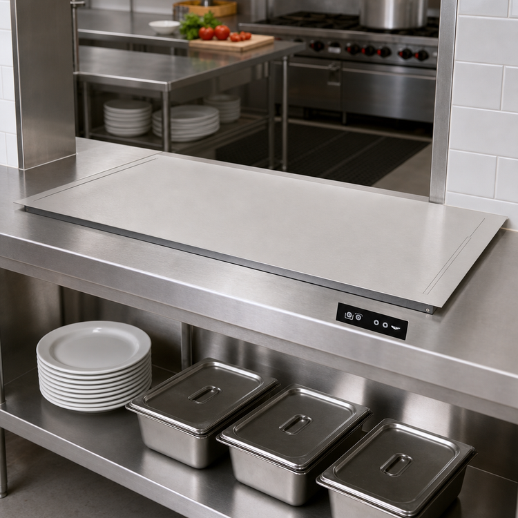 Product image #2 for Vollrath Flush Mount Drop-In Heated Shelf, 62 Inch Wide, Dual Zone, Stainless Steel, 120V