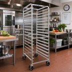 Thumbnail image #2 for Advance Tabco Mobile Full-Height End-Loading Aluminum Sheet Pan Rack, 18-Pan Capacity