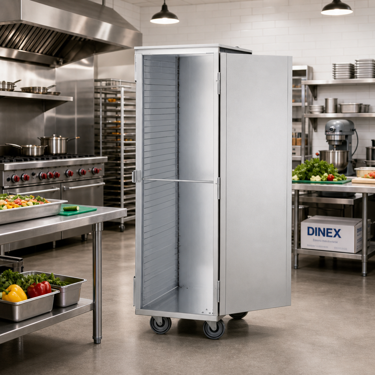 Product image #2 for Dinex Extra Heavy-Duty Aluminum Transport Cabinet, 41 Full-Size Sheet Pan Capacity, Extended Depth
