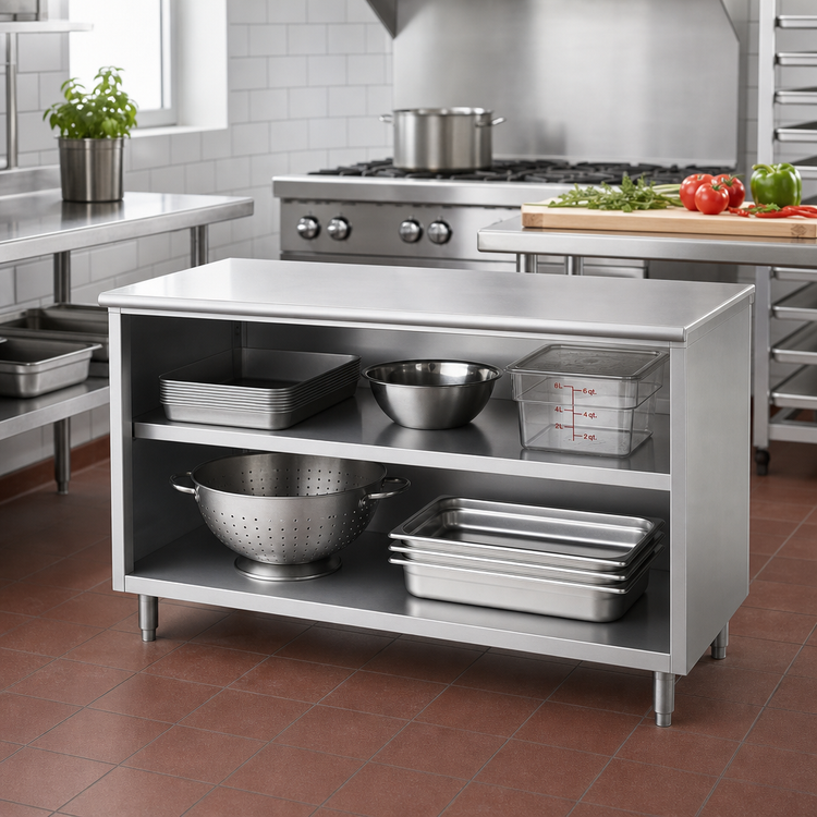Product image #2 for Spec-Master Open Front Plate Cabinet with Fixed Intermediate Shelf, 48 x 18 Inches