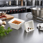 Thumbnail image #2 for American Metalcraft Prestige CSC15 Square Porcelain Sauce Cup, 1-1/2 oz Case of 96